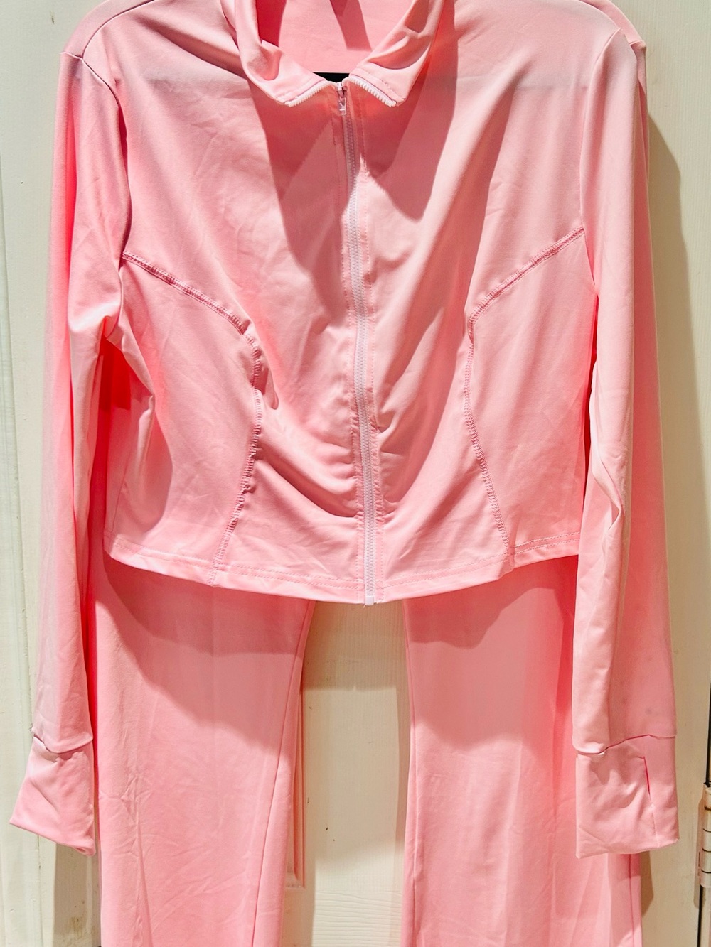 SHEIN Light Pink Zip Hoodie and Matching Pants Set